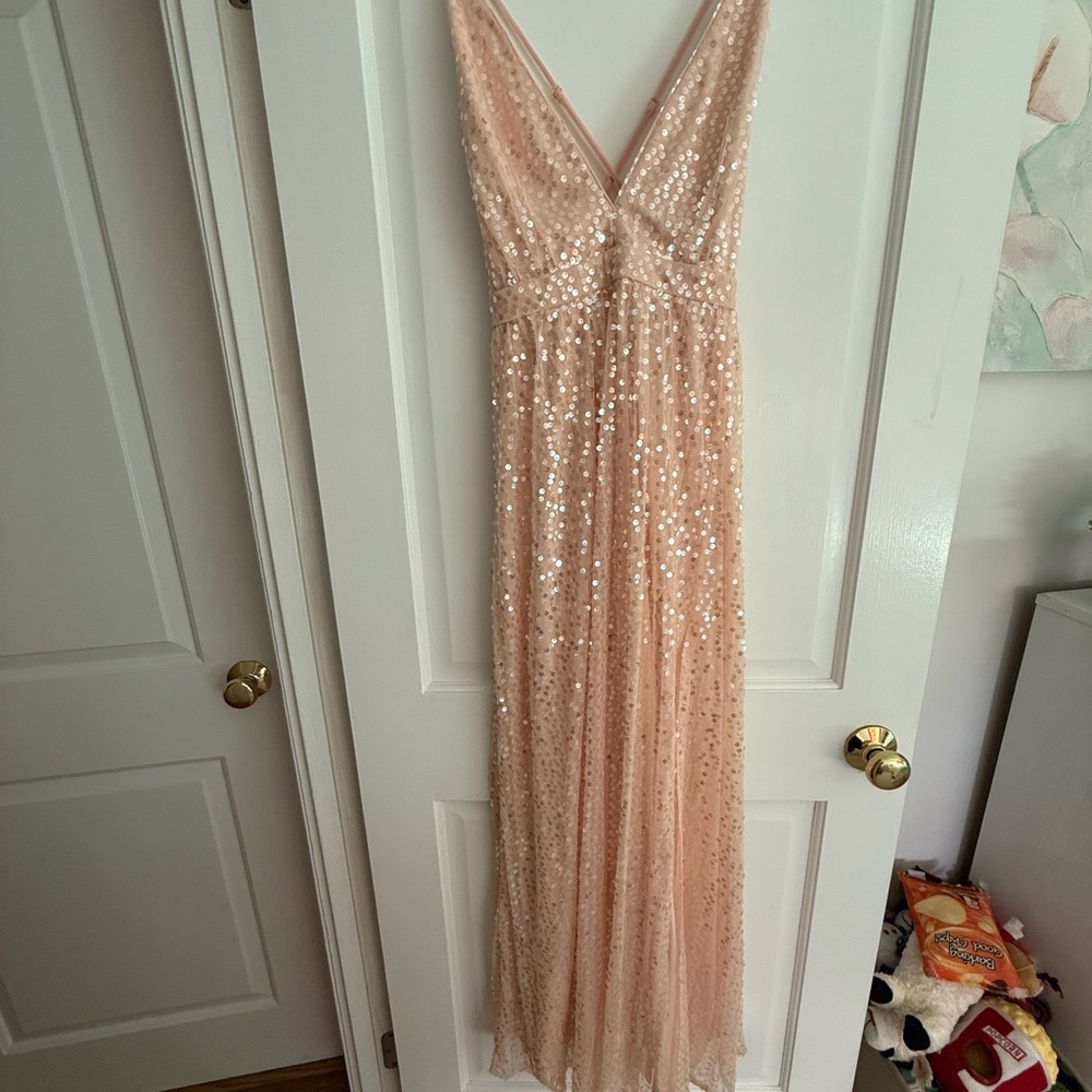 Lulu's Peach Sequin Dress